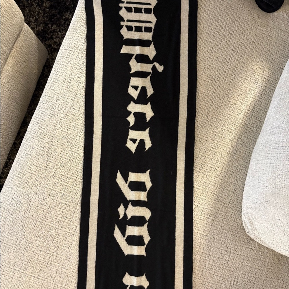 L.A.M.B. Black and Cream Cashmere Scarf